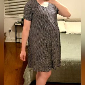 Seraphine black & white dot dress size 10